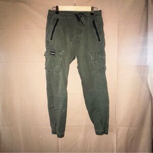 Hollister Green Cargo Pants with Elastic Waistband